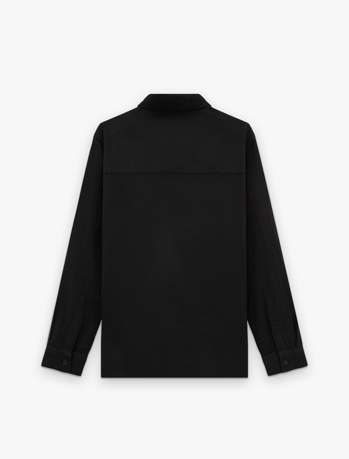  Regular Fit Pamuklu Klasik Yaka Düğmeli Uzun Kollu Gömlek