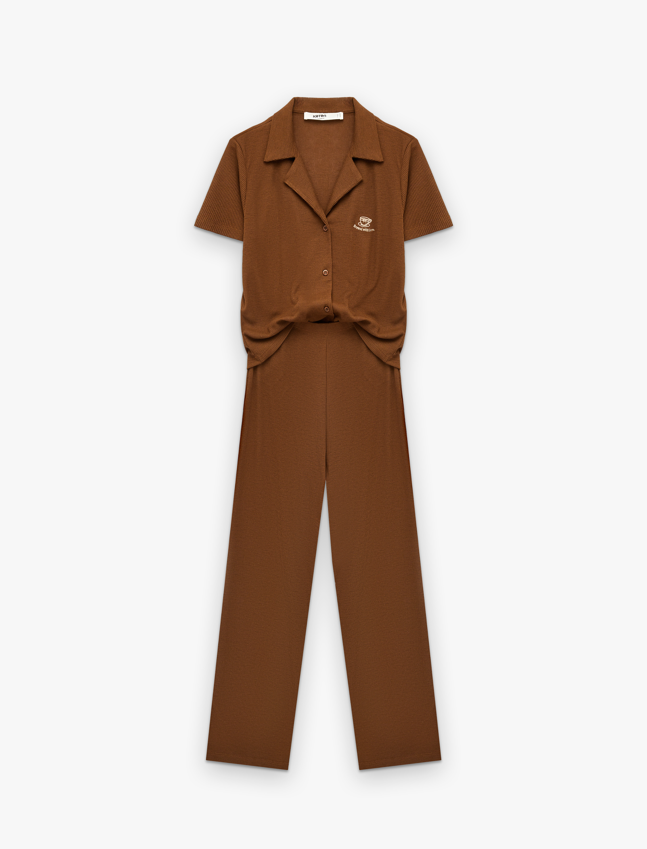   Viskon Karışımlı Rahat Kesim Pijama Takımı