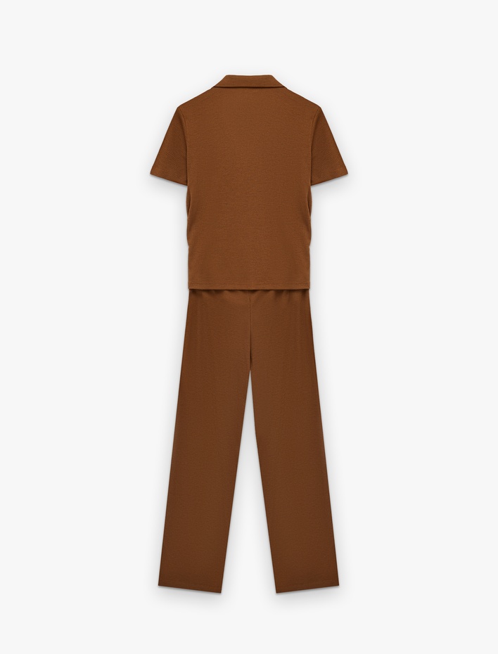  Viskon Karışımlı Rahat Kesim Pijama Takımı