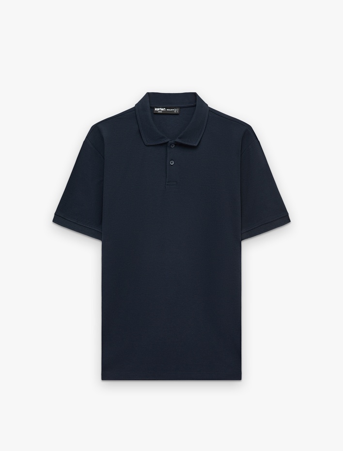  Pamuklu Regular Fit Kısa Kollu Düğmeli Polo Yaka Tişört
