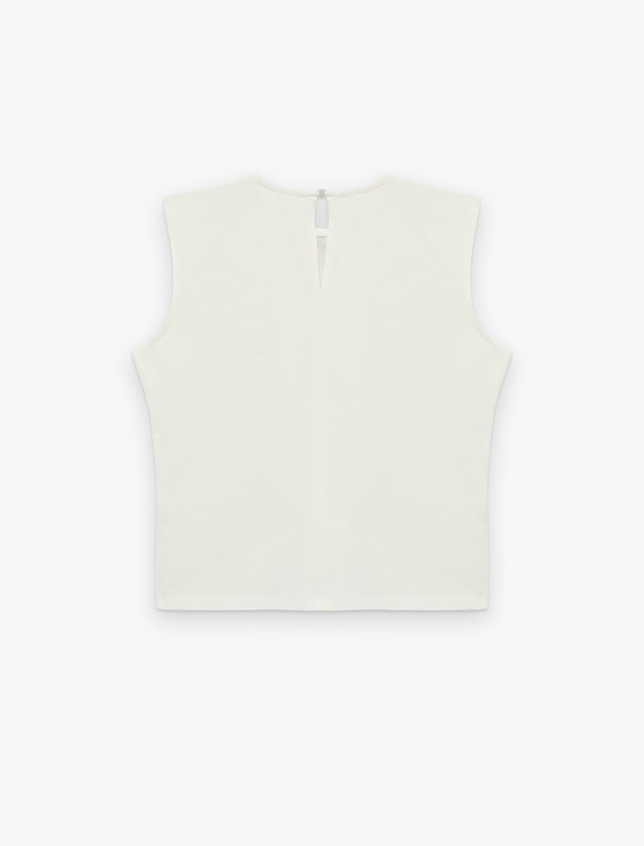  Slim Fit Bisiklet Yaka Kolsuz Crop Body