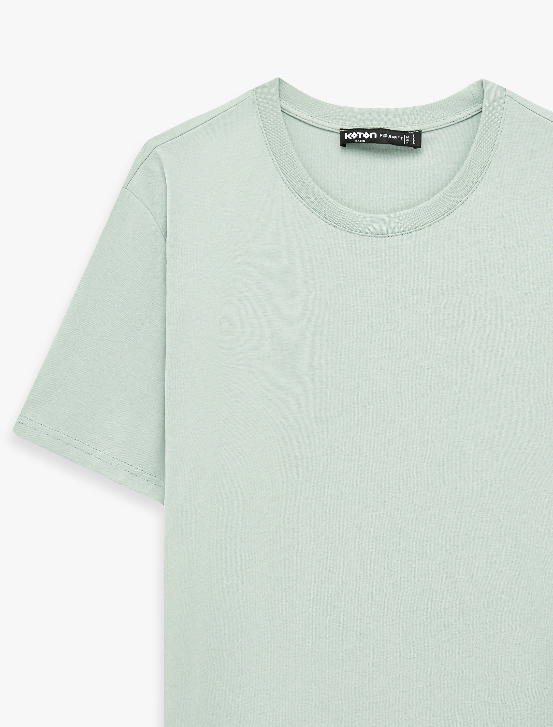   Regular Fit Kısa Kollu Bisiklet Yaka Pamuklu Basic Tişört