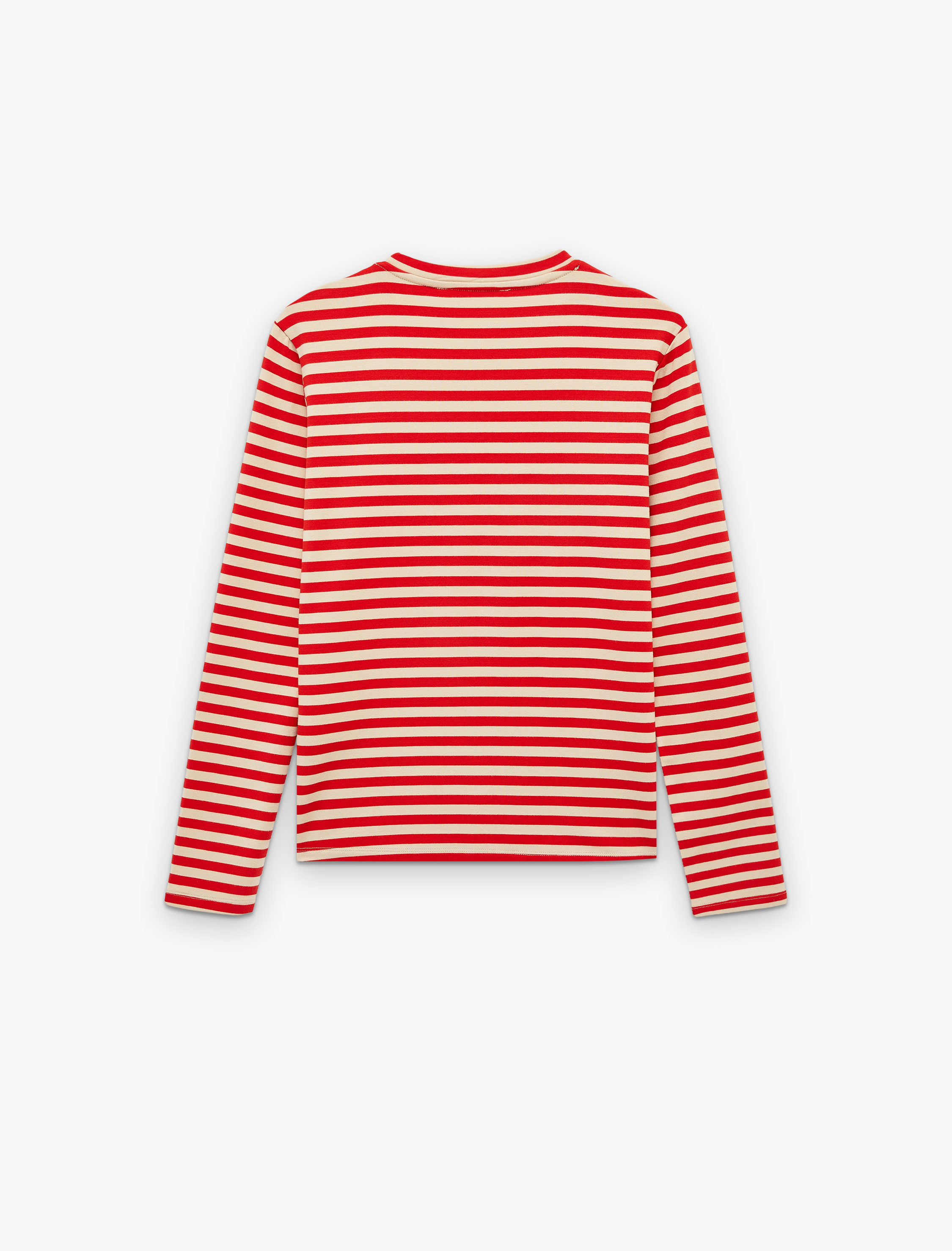   Modal Kumaş Uzun Kollu Bisiklet Yaka Çizgili Tişört