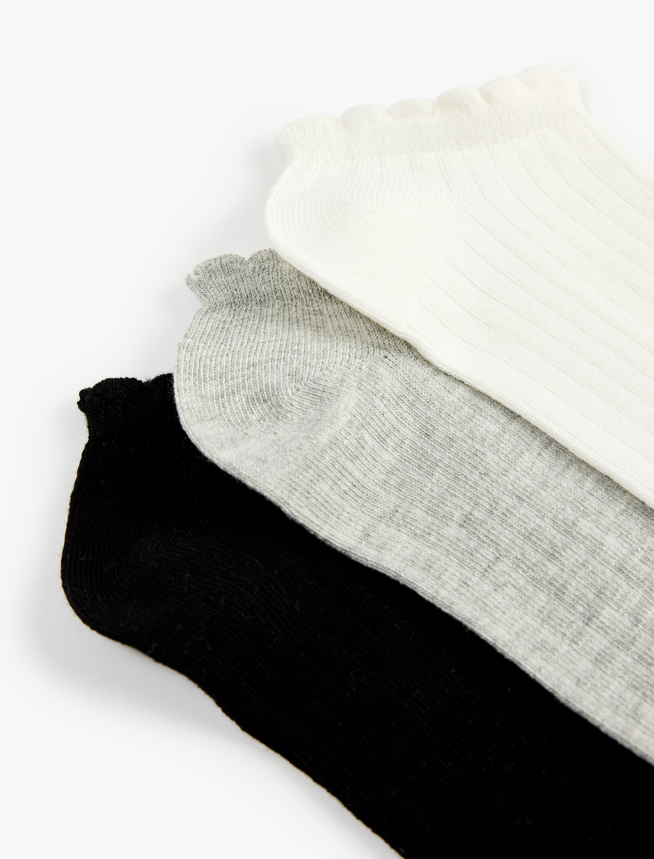  Kadın Bilek Detaylı 3'lü Patik Çorap Seti