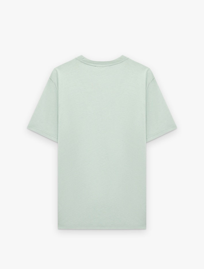  Regular Fit Kısa Kollu Bisiklet Yaka Pamuklu Basic Tişört