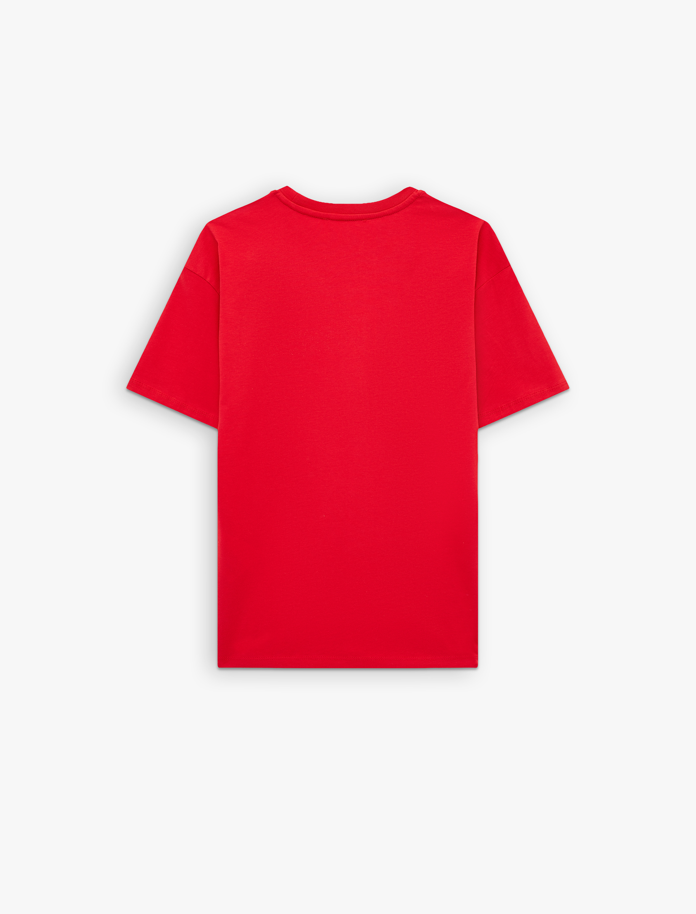   Rahat Kalıp Kısa Kollu Bisiklet Yaka Pamuklu Basic Tişört