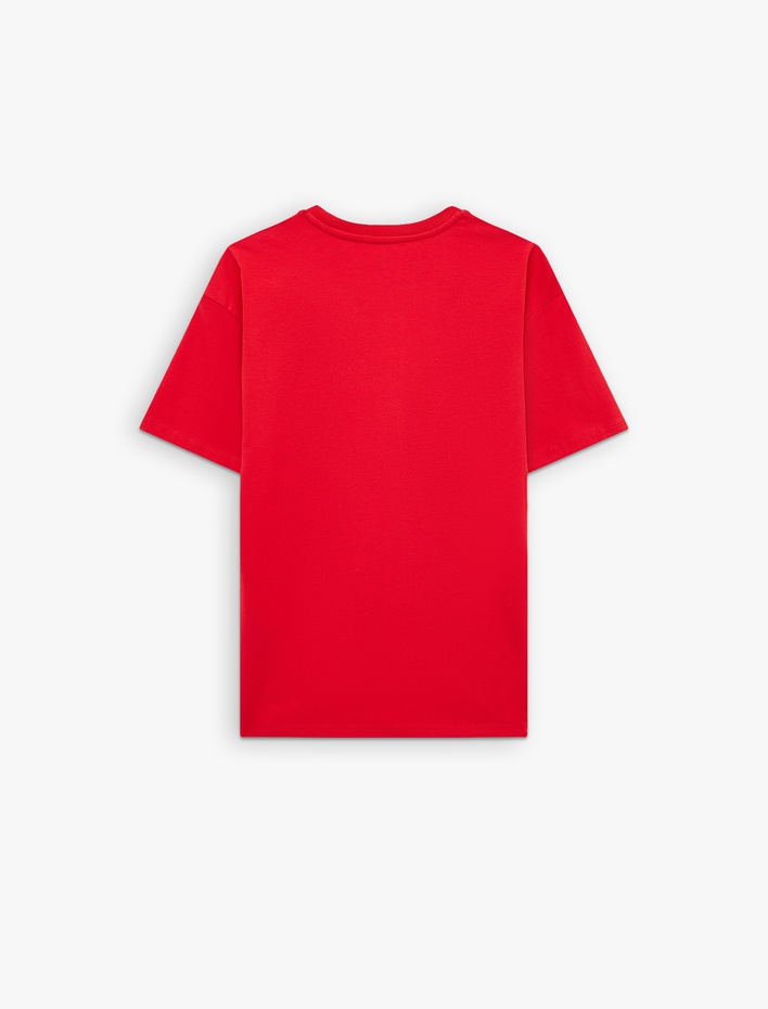  Rahat Kalıp Kısa Kollu Bisiklet Yaka Pamuklu Basic Tişört