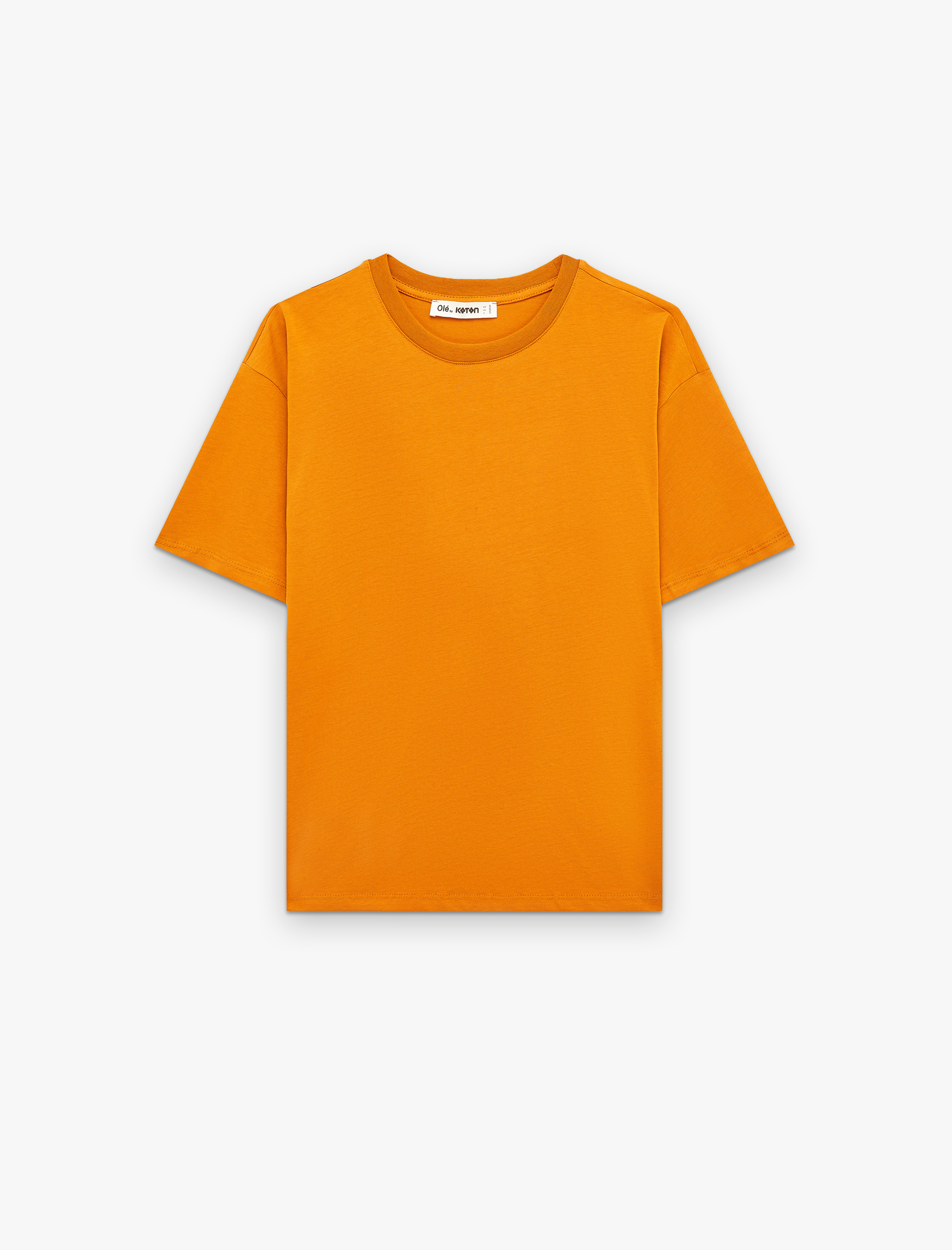   Rahat Kalıp Kısa Kollu Bisiklet Yaka Pamuklu Basic Tişört