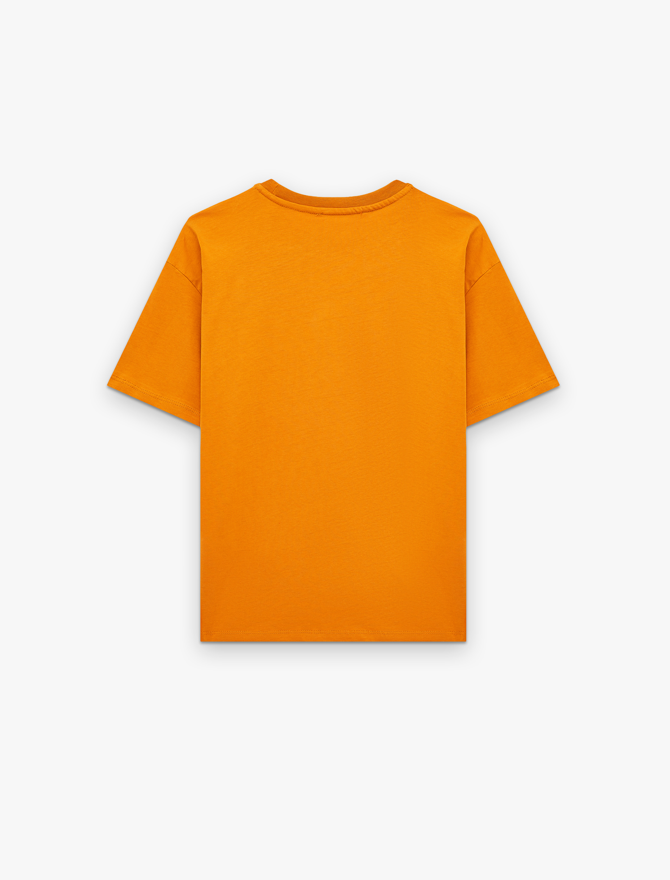   Rahat Kalıp Kısa Kollu Bisiklet Yaka Pamuklu Basic Tişört