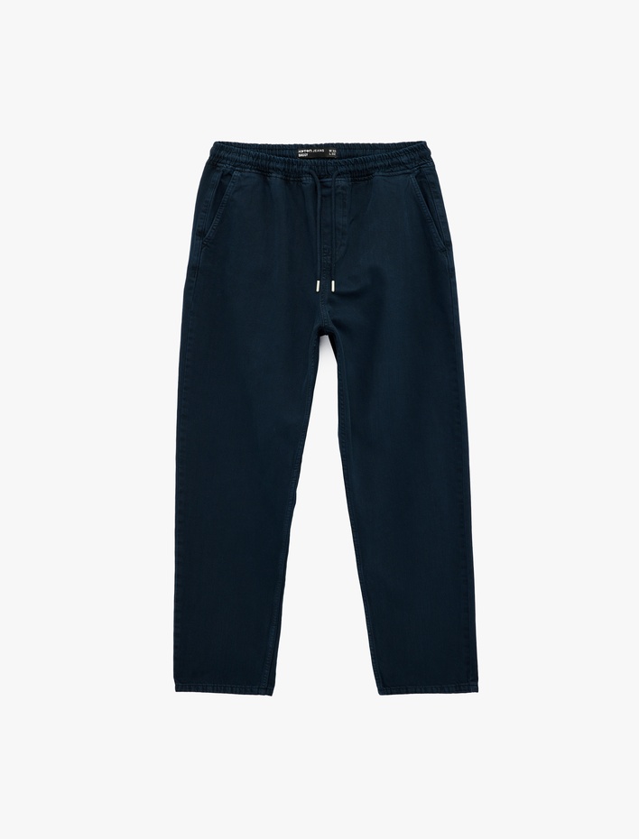  Regular Fit Normal Bel Pamuklu Bol Beli Bağcıklı Baggy Jean Pantolon