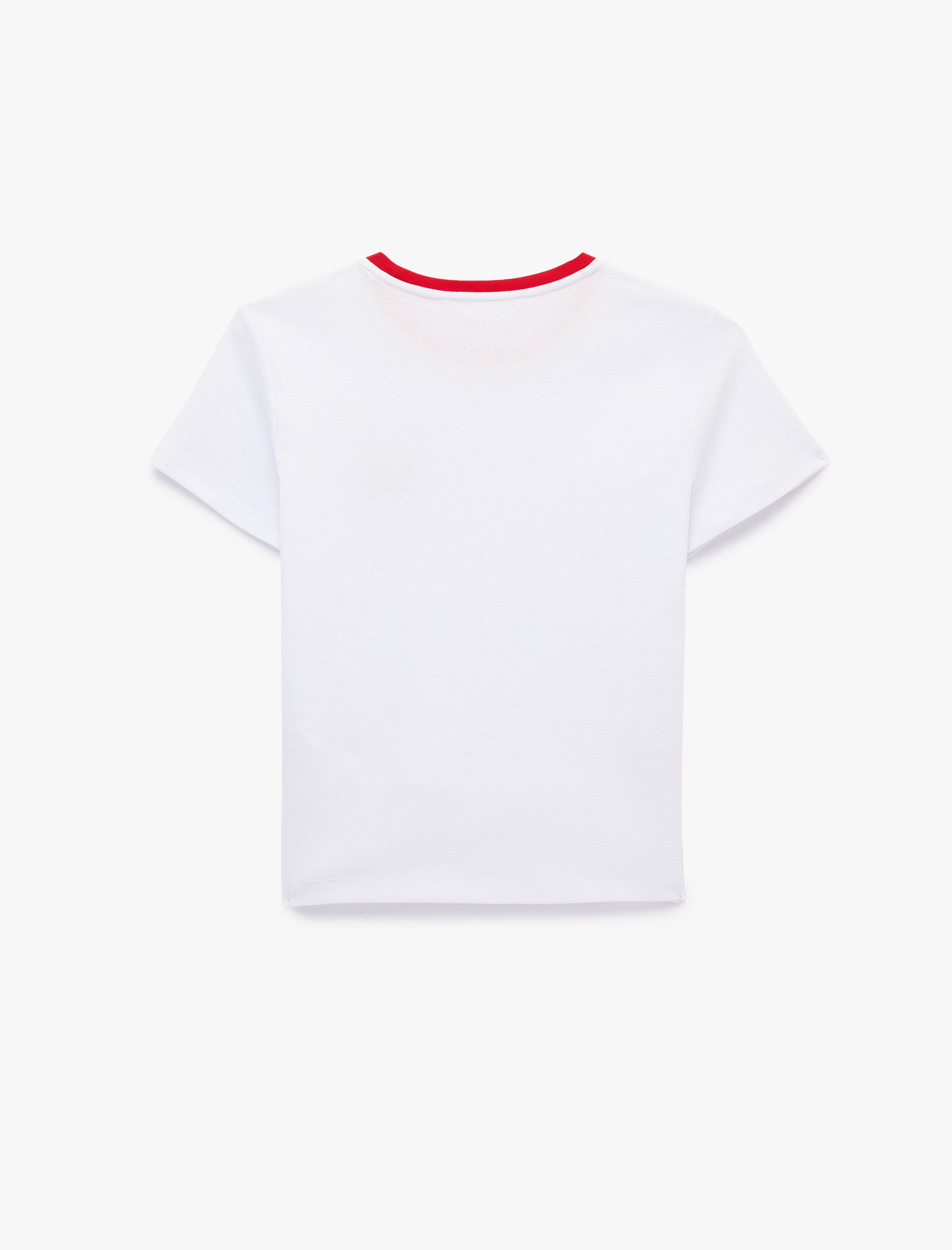   Pamuklu Slim Fit Kısa Kollu Bisiklet Yaka Köpek Nakış Detaylı Tişört