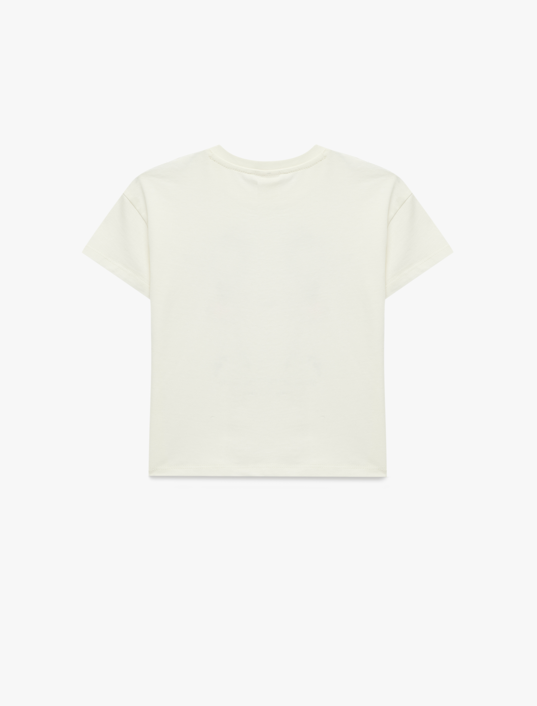  Kız Bebek Balerin Baskılı Kısa Kollu Bisiklet Yaka Pamuklu Tişört