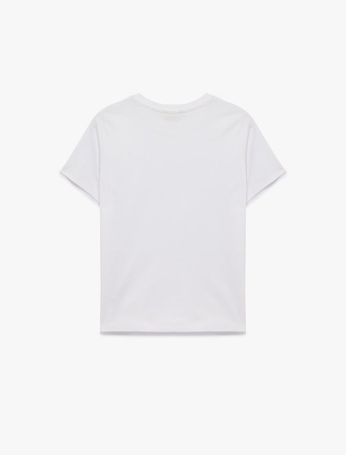  Regular Fit Pamuklu Kısa Kollu Bisiklet Yaka Basic Tişört