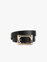 Metal Tokalı Suni Deri Kemer