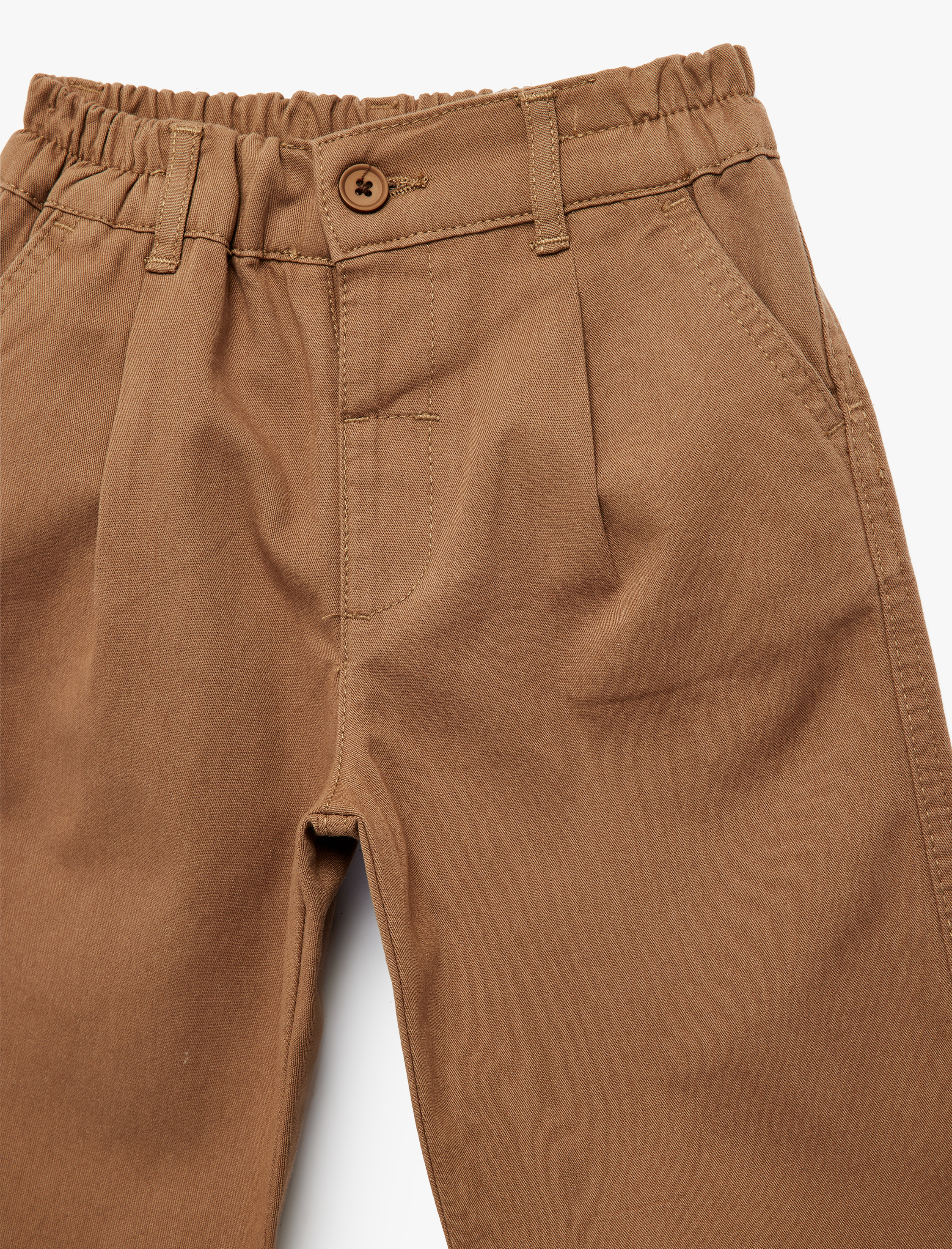  Erkek Bebek Yüksek Bel Pile Detaylı Pamuklu Pantolon