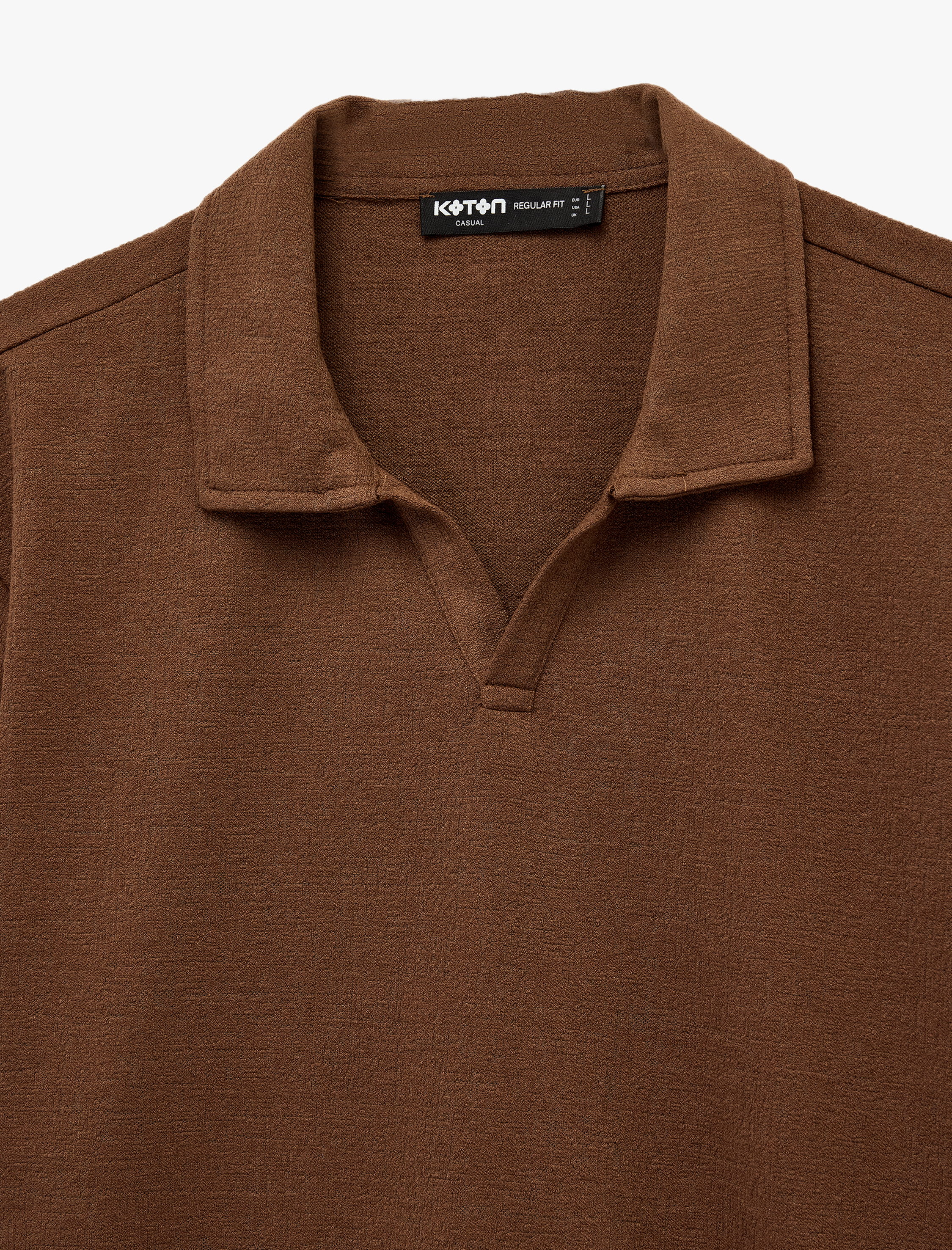   Regular Fit Kısa Kollu Dokulu Polo Yaka Tişört