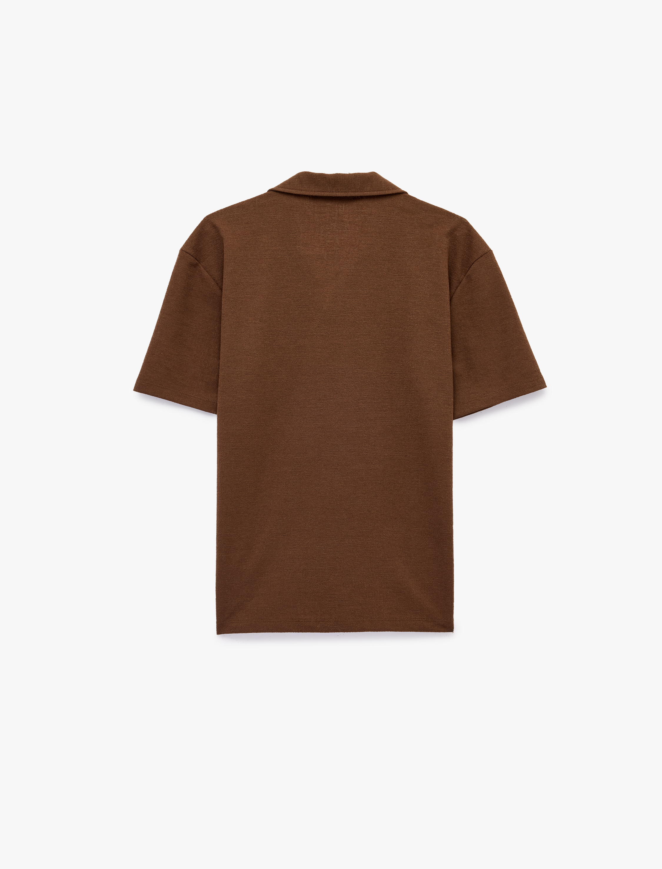   Regular Fit Kısa Kollu Dokulu Polo Yaka Tişört