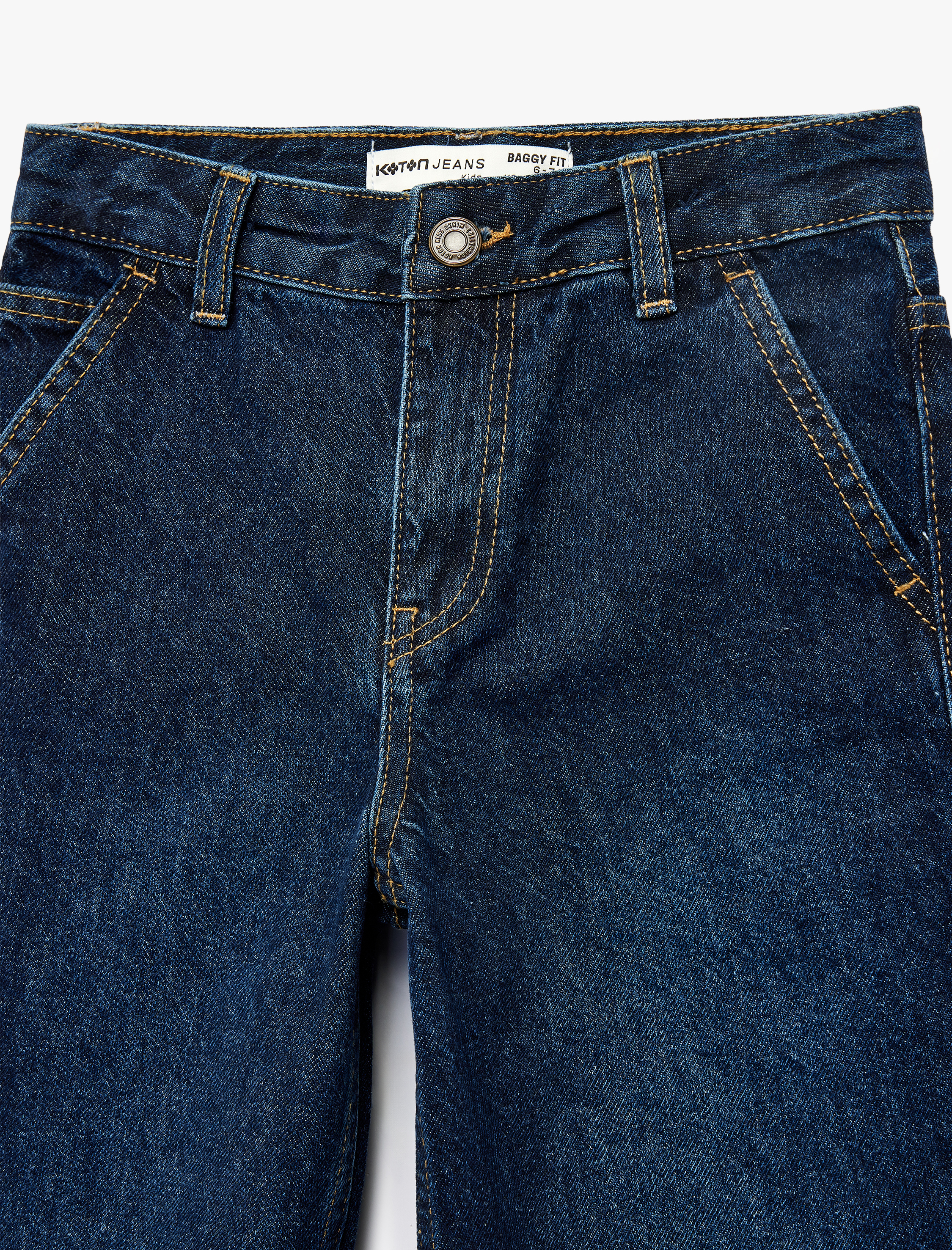  Erkek Çocuk Pamuklu Cepli Baggy Fit Denim Pantolon