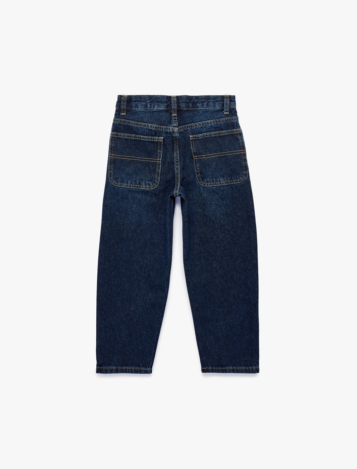 Erkek Çocuk Pamuklu Cepli Baggy Fit Denim Pantolon