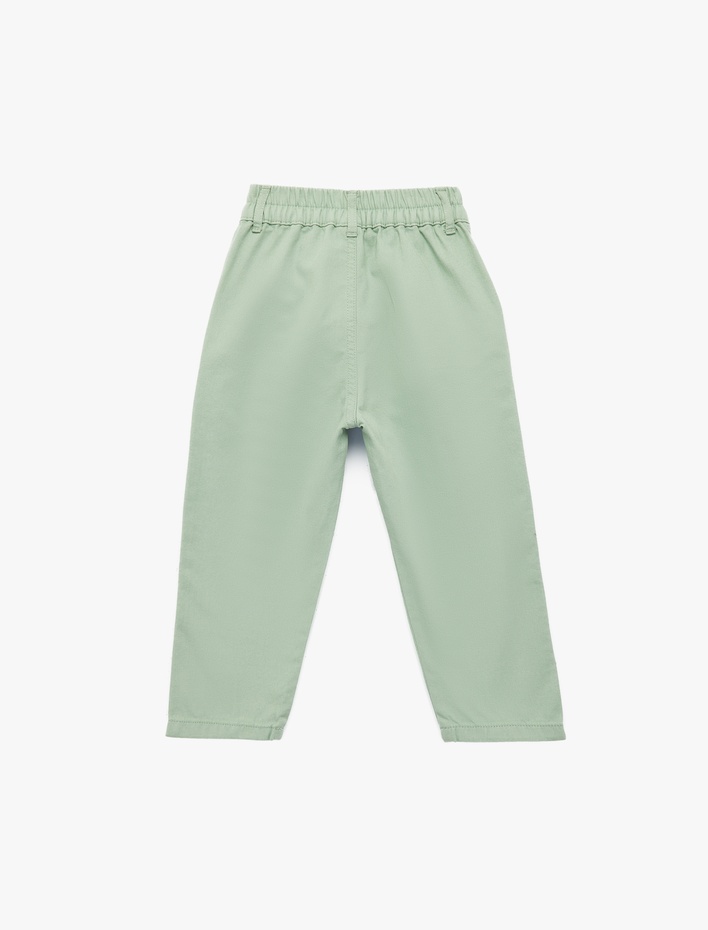 Erkek Bebek Yüksek Bel Pile Detaylı Pamuklu Pantolon