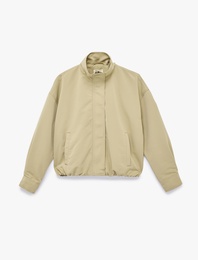 Regular Fit Uzun Kollu Klasik Yaka Crop Ceket