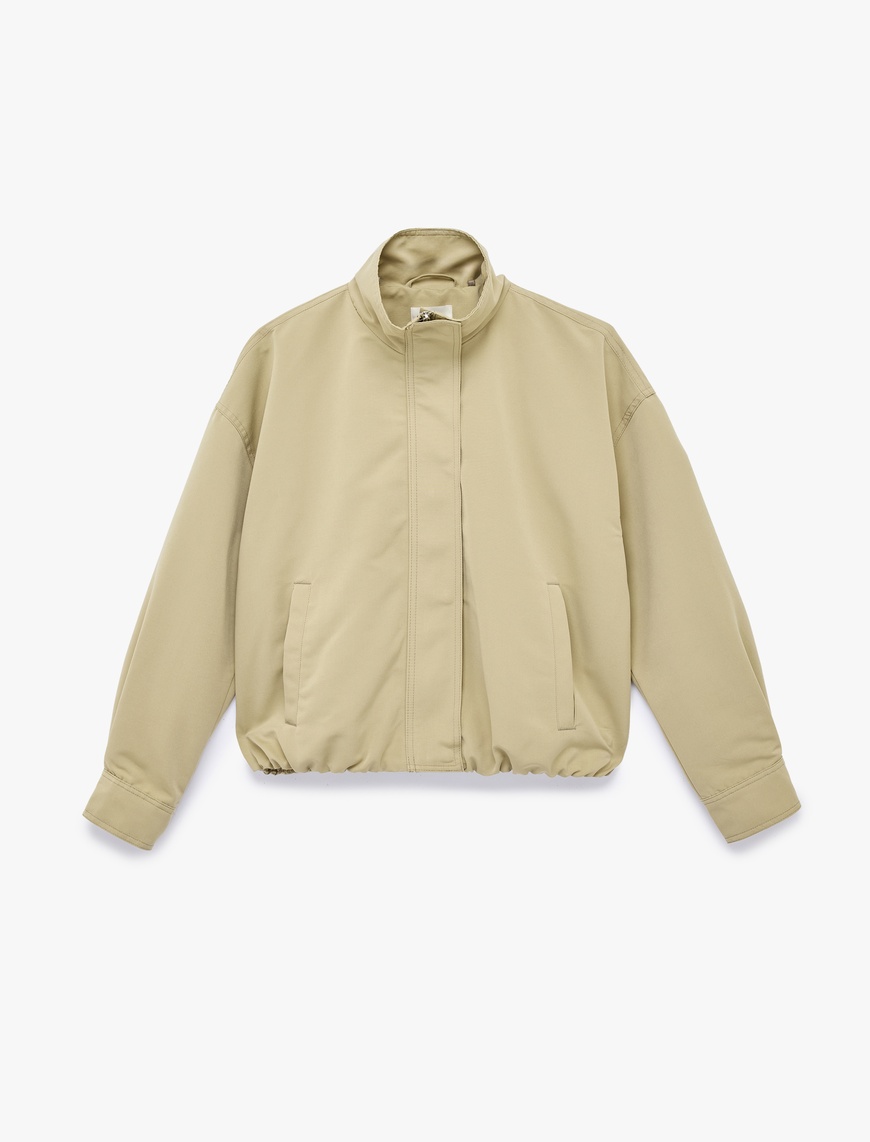 Koton Kadın Regular Fit Uzun Kollu Klasik Yaka Crop Ceket