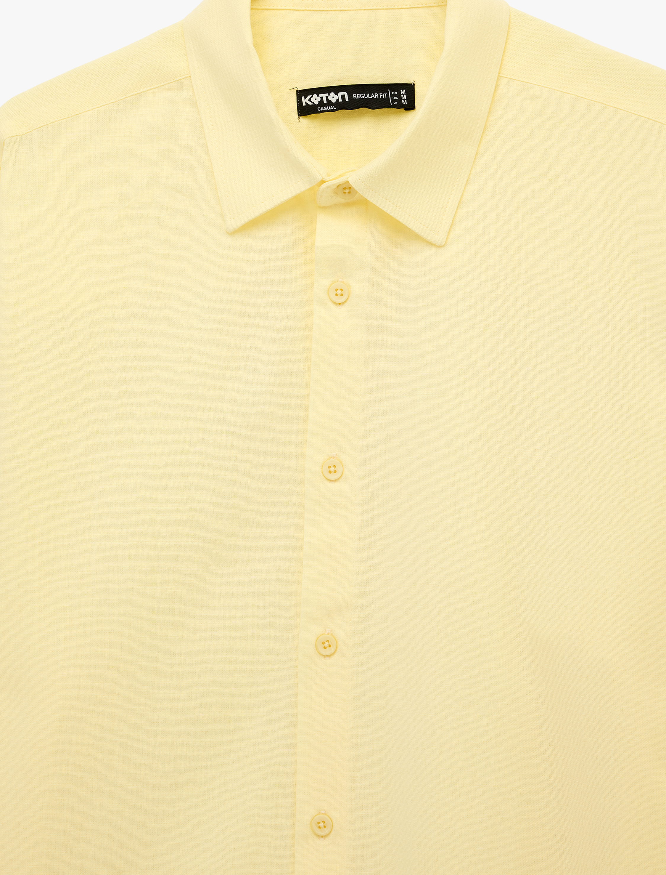   Regular Fit Uzun Kollu Klasik Yaka Düğmeli Pamuklu Gömlek