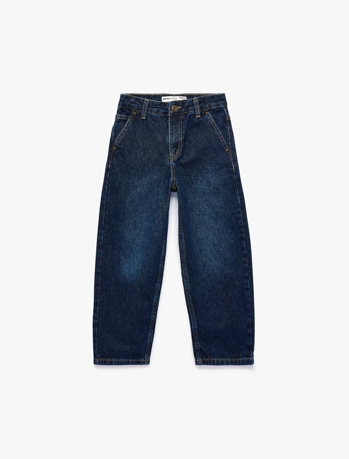 Erkek Çocuk Pamuklu Cepli Baggy Fit Denim Pantolon
