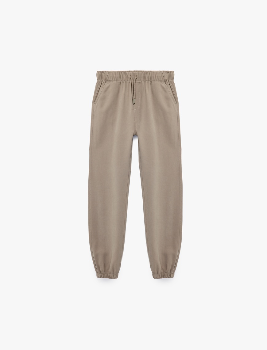 Koton Beli Bağcıklı Viskon Karışımlı Jogger Pantolon