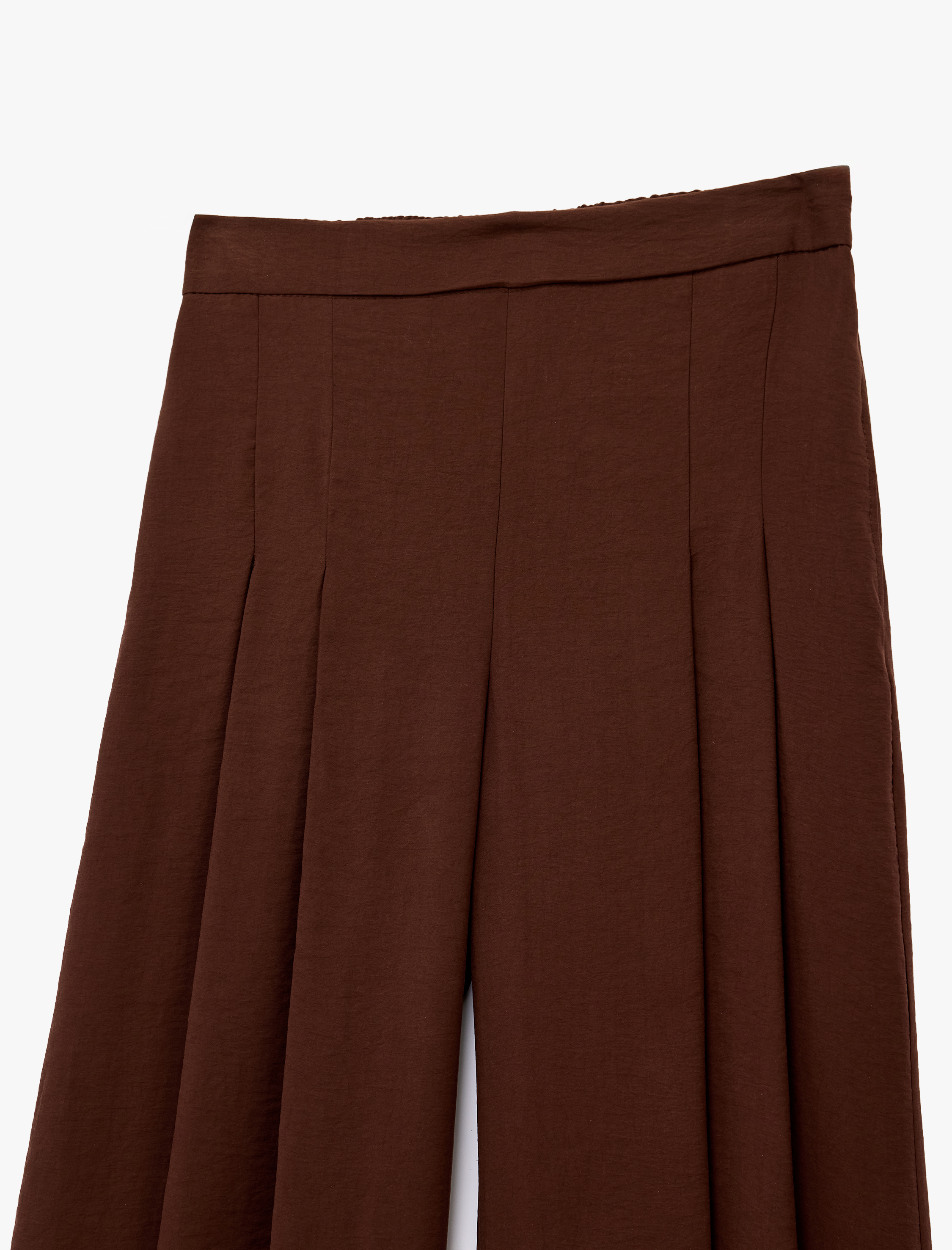   Modal Kumaş Pile Detaylı Geniş Paça Etek Pantolon