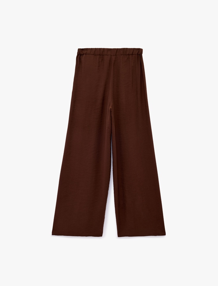  Modal Kumaş Pile Detaylı Geniş Paça Etek Pantolon