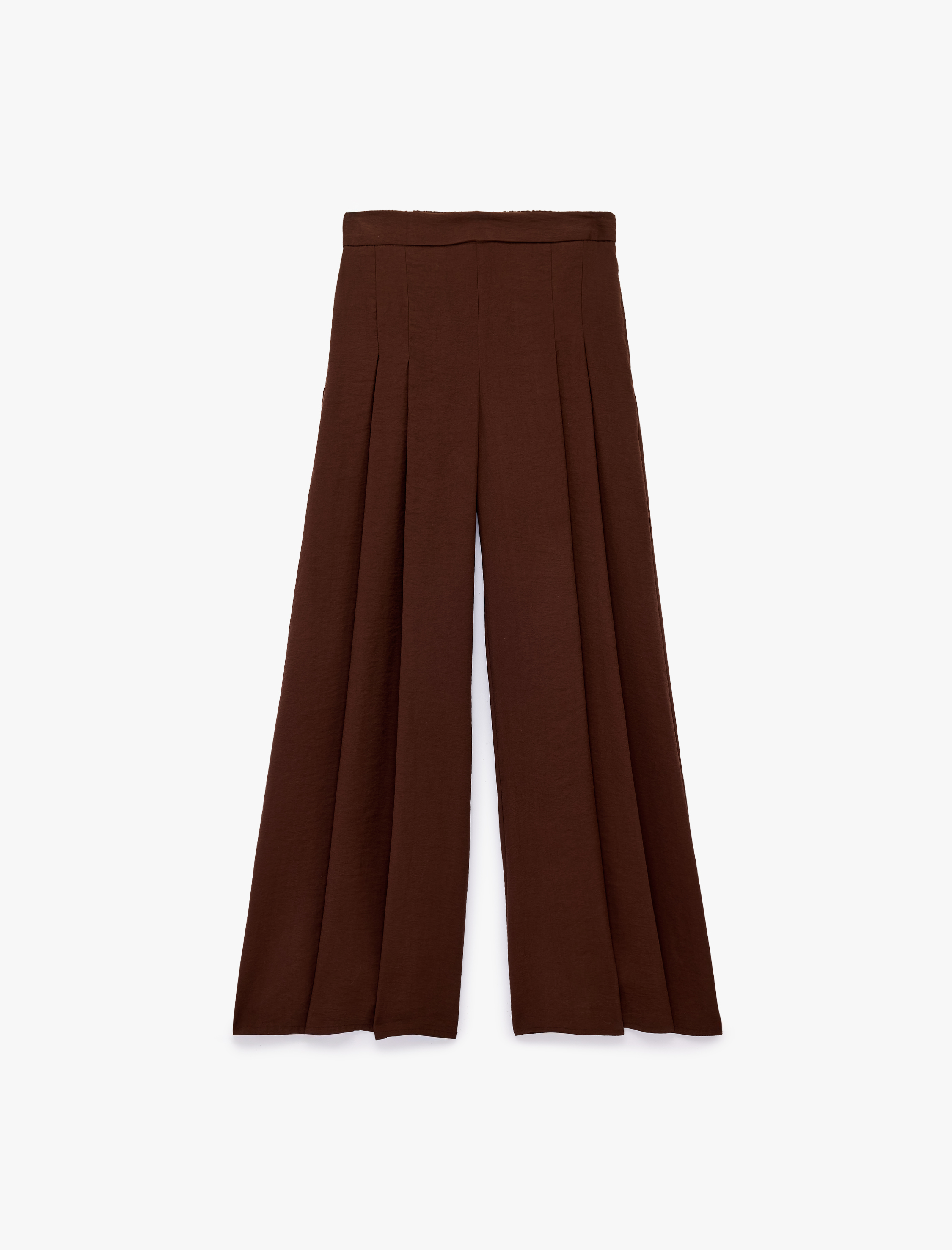   Modal Kumaş Pile Detaylı Geniş Paça Etek Pantolon