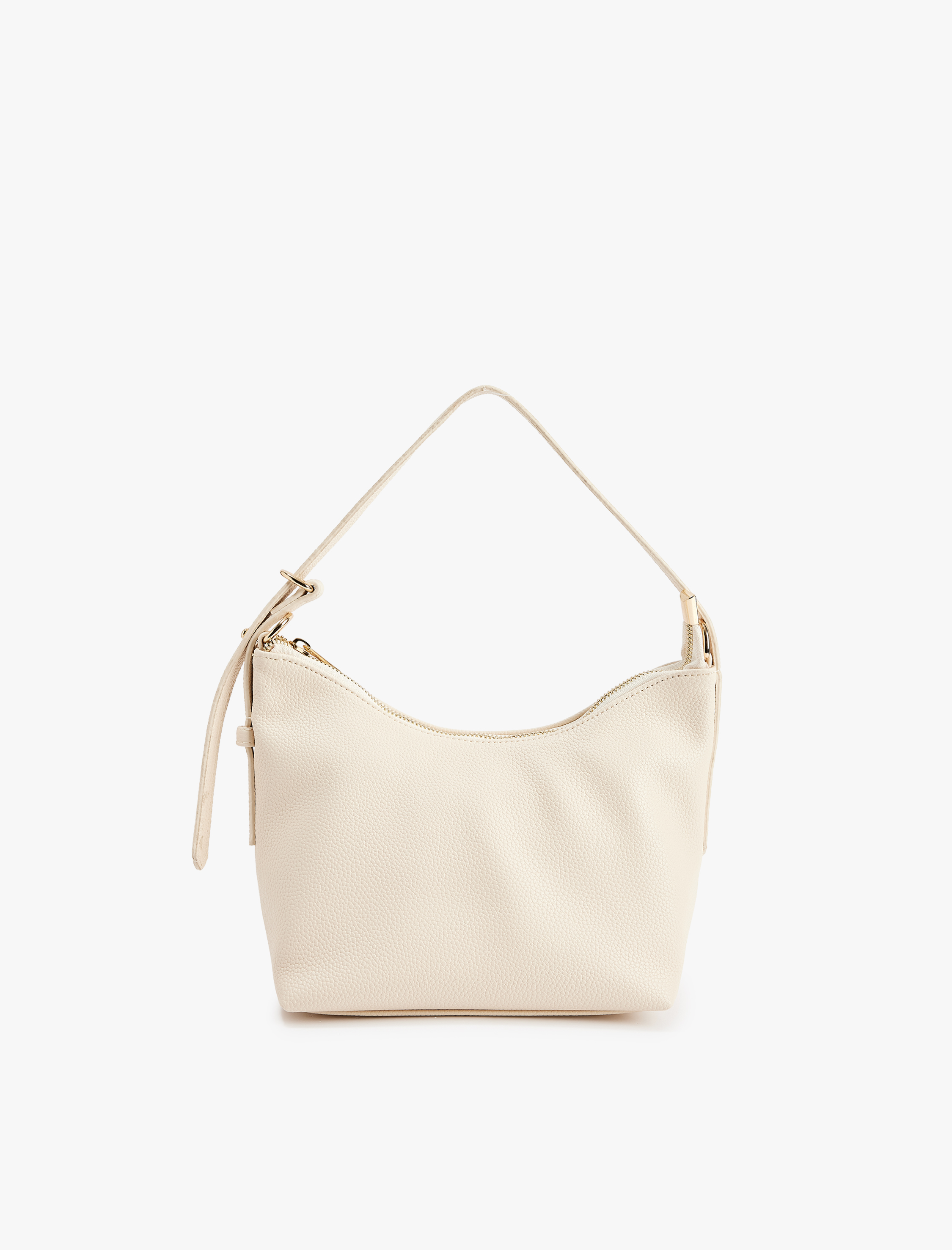  Kadın Suni Deri Askılı Fermuarlı Bağcık Detaylı Omuz Çantası