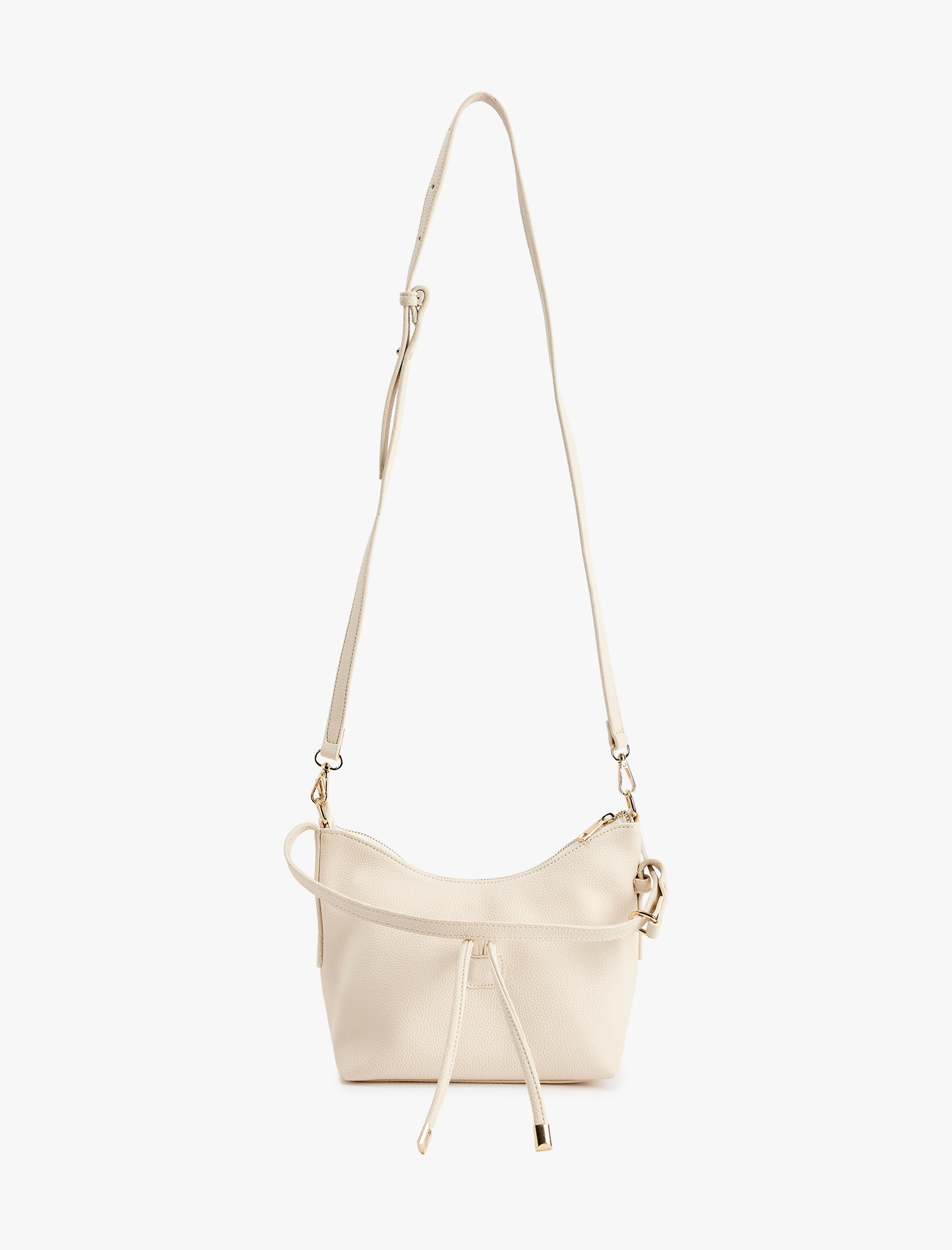  Kadın Suni Deri Askılı Fermuarlı Bağcık Detaylı Omuz Çantası