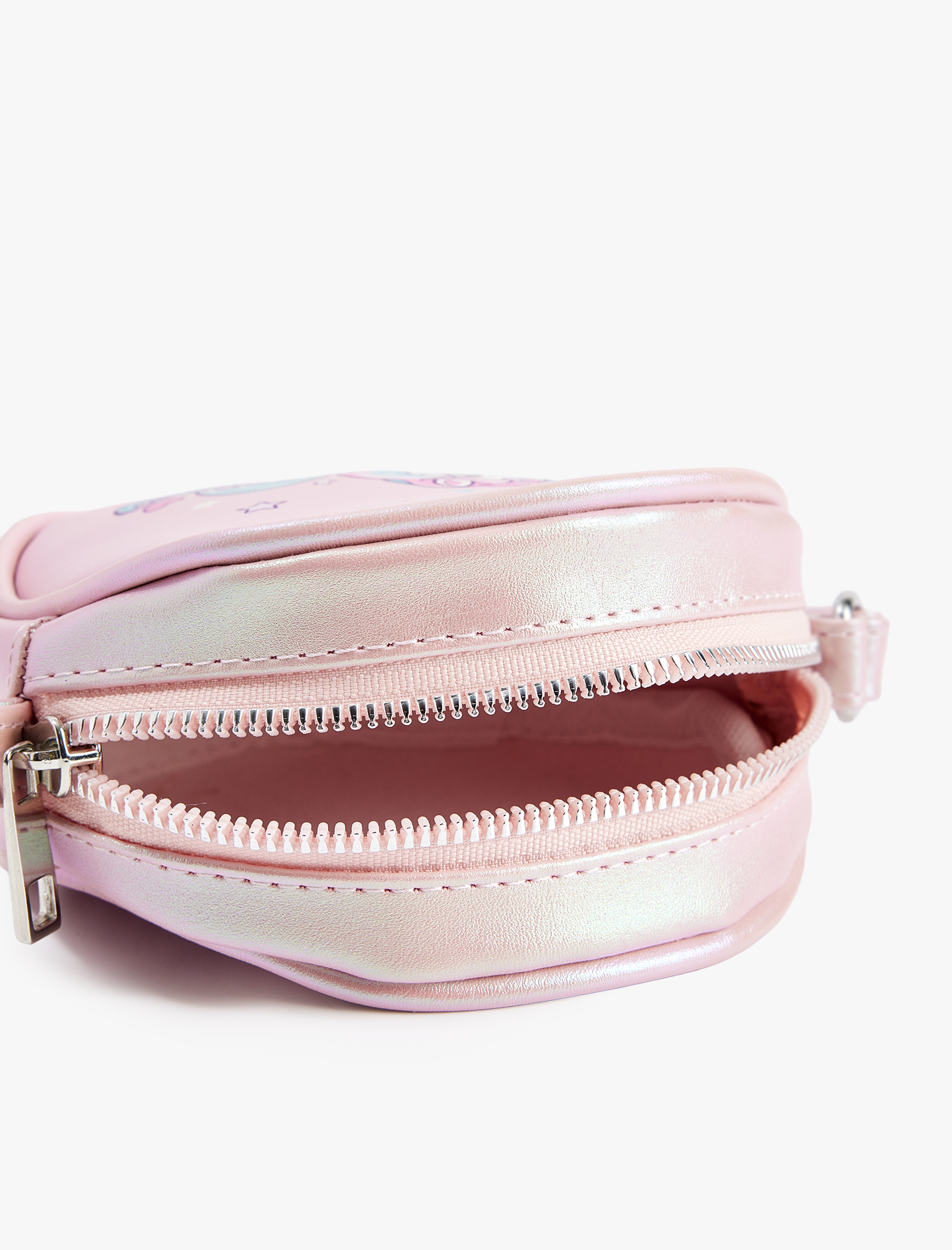  Kız Çocuk Unicorn Baskılı Fermuarlı Çapraz Çanta