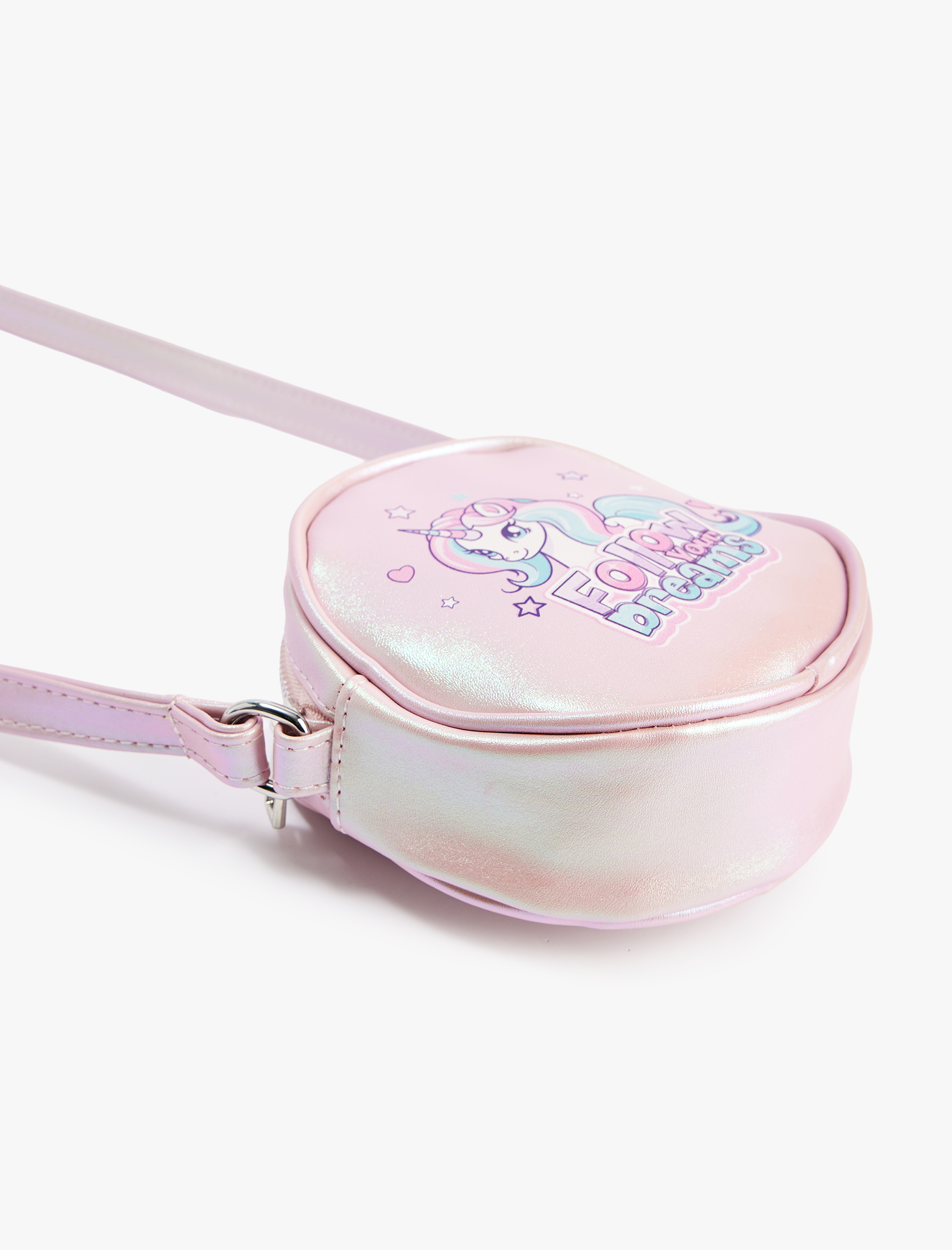  Kız Çocuk Unicorn Baskılı Fermuarlı Çapraz Çanta