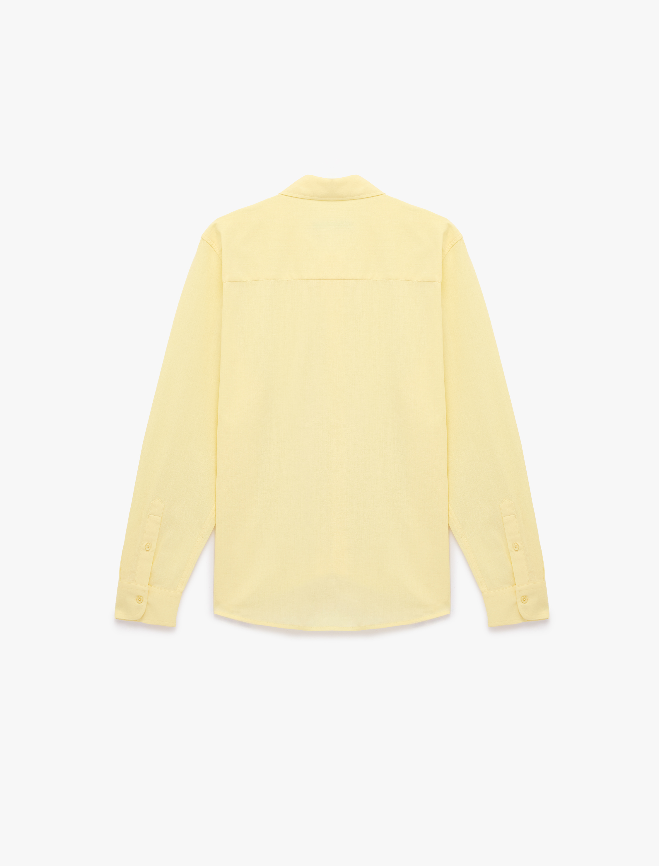   Regular Fit Uzun Kollu Klasik Yaka Düğmeli Pamuklu Gömlek