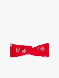 Düğüm Detaylı Desenli Saç Bandı