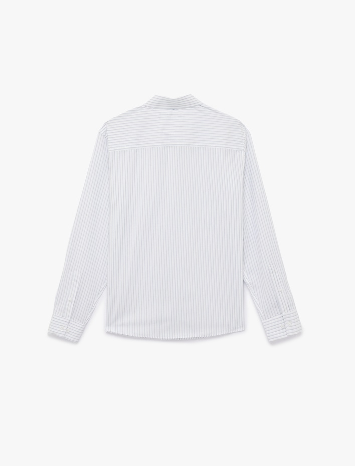  Pamuklu Klasik Yaka Regular Fit Uzun Kollu Gömlek