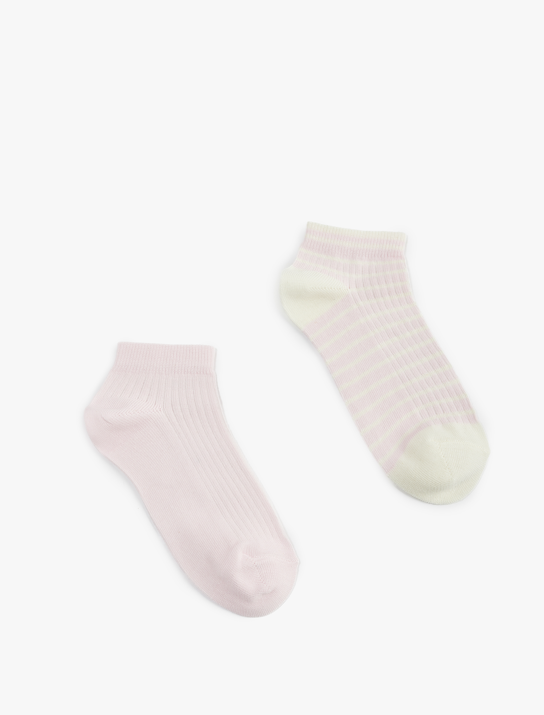  Kız Çocuk Pamuklu Çizgili 2'li Batik Çorap Seti