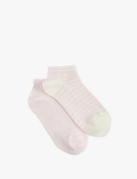 Pamuklu Çizgili 2'li Batik Çorap Seti