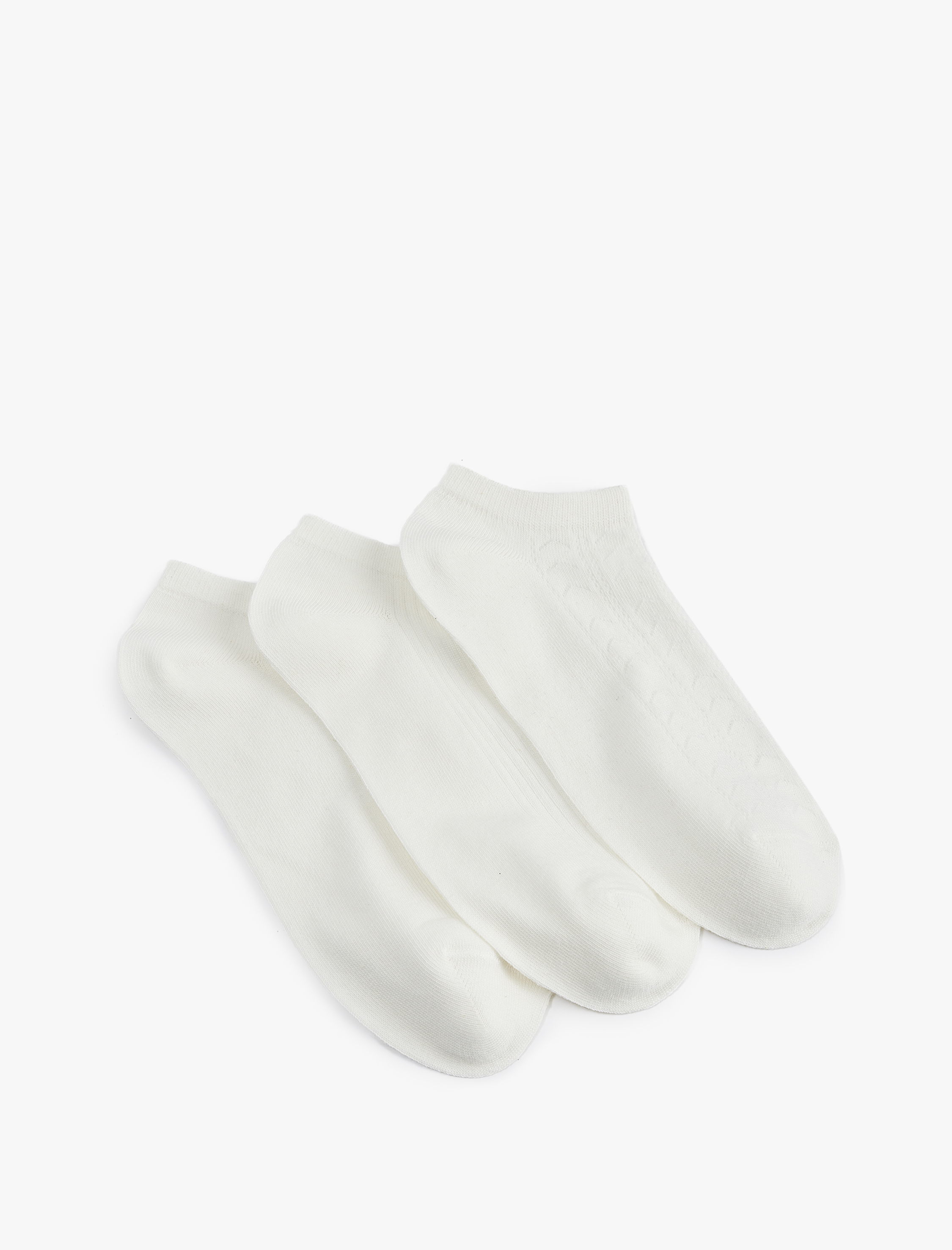  Kadın 3'lü Basic Pamuklu Patik Çorap Seti