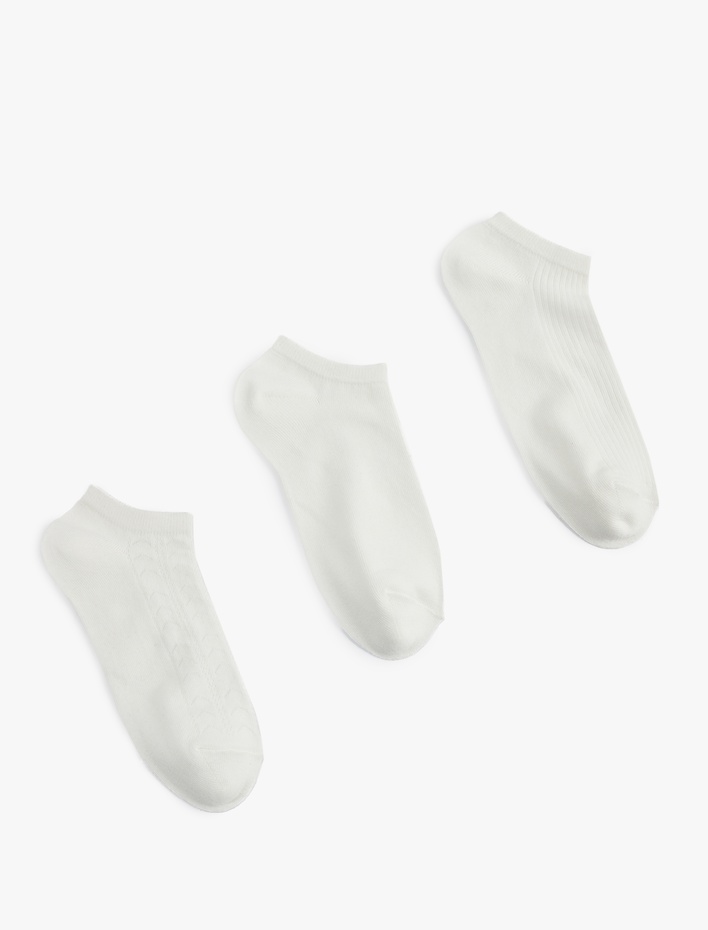 Kadın 3'lü Basic Pamuklu Patik Çorap Seti