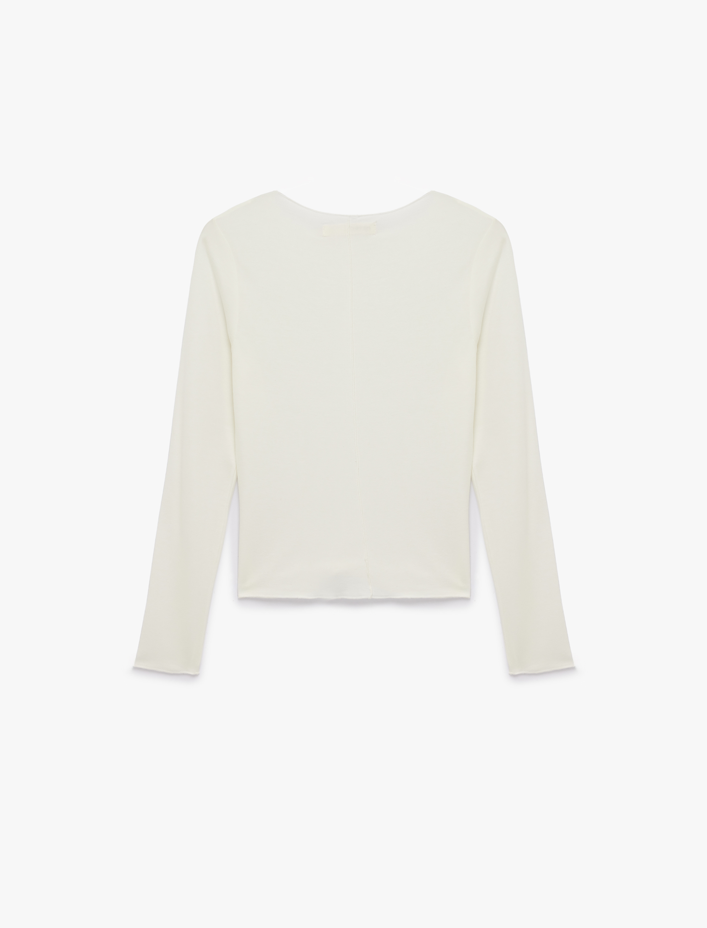   Slim Fit Koyun Yünü Karışımlı Uzun Kollu Bisiklet Yaka Bluz