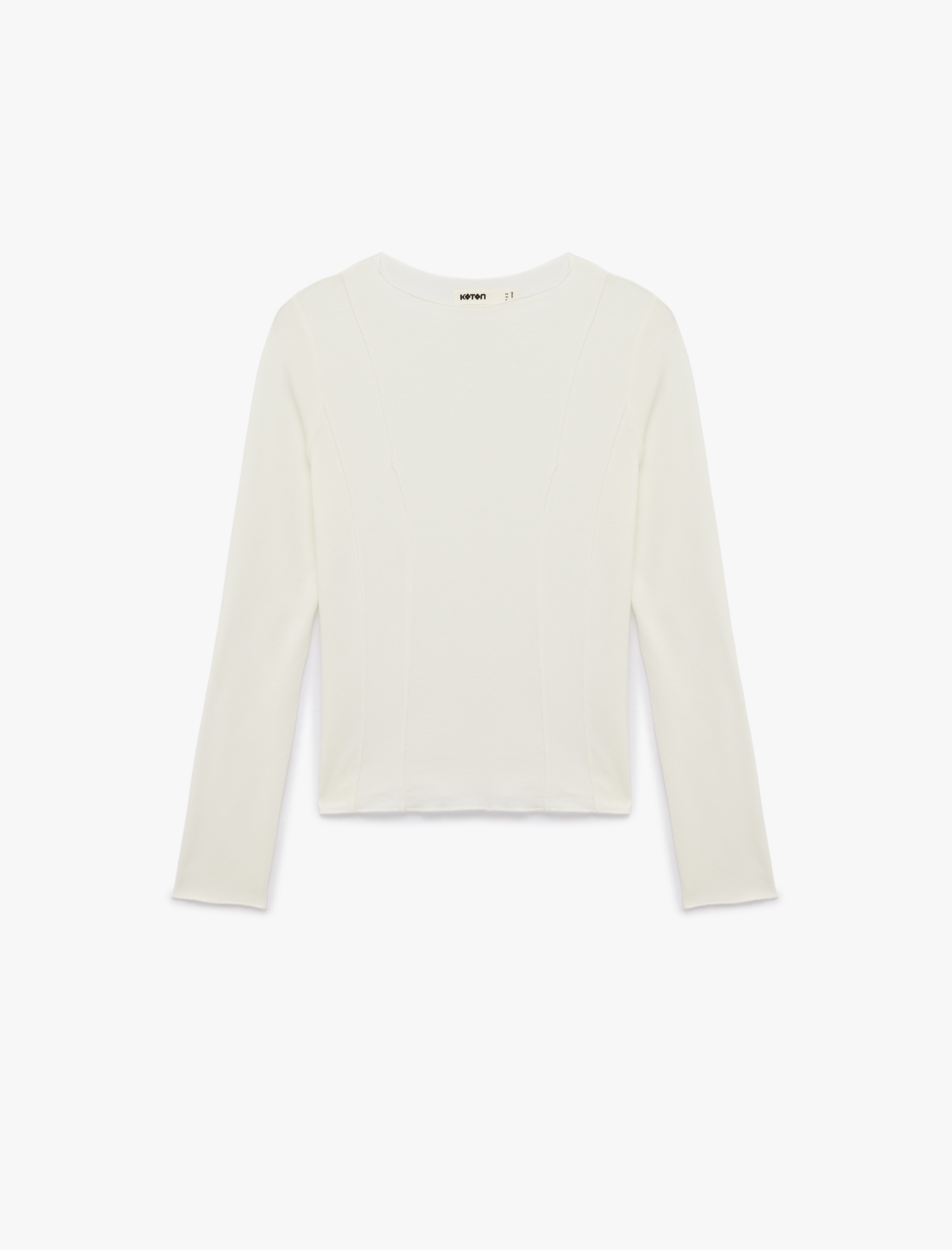   Slim Fit Koyun Yünü Karışımlı Uzun Kollu Bisiklet Yaka Bluz