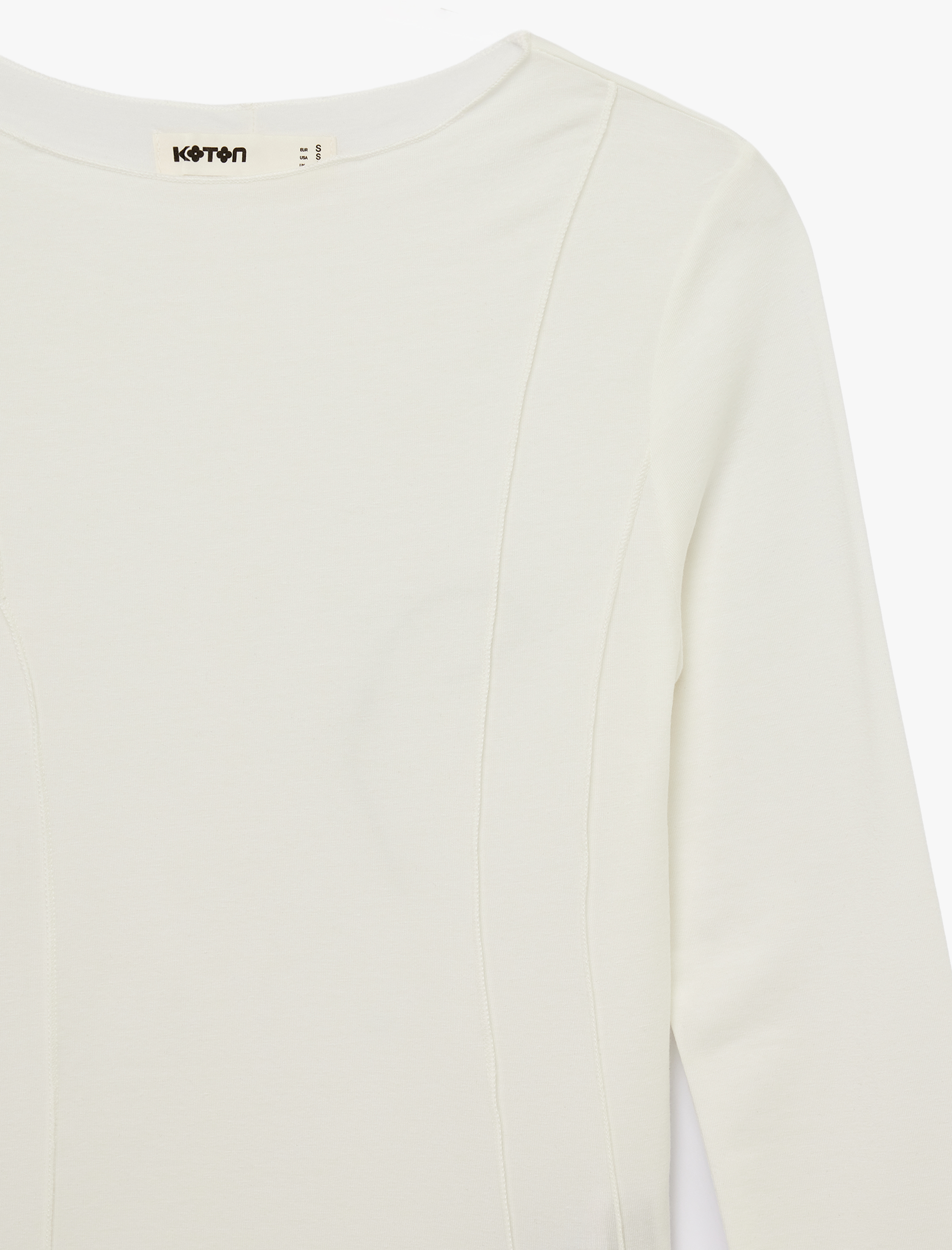   Slim Fit Koyun Yünü Karışımlı Uzun Kollu Bisiklet Yaka Bluz