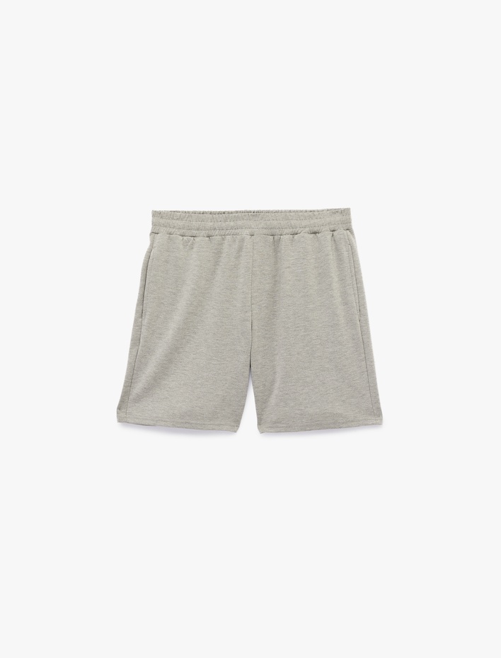  Modal Karışımlı Cepli Beli Lastikli Spor Şort