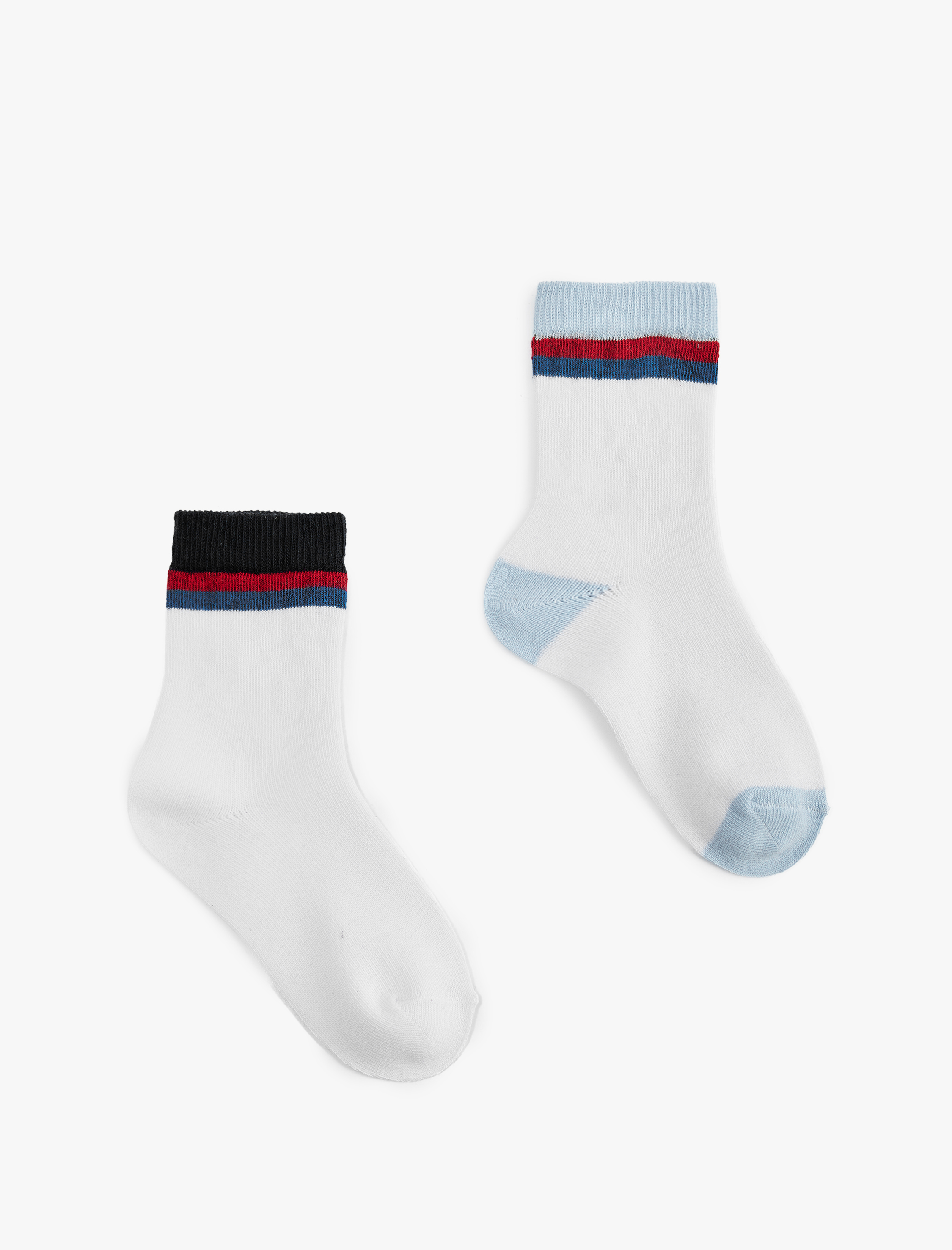  Erkek Çocuk Pamuklu Çizgili 2'li Çorap Seti