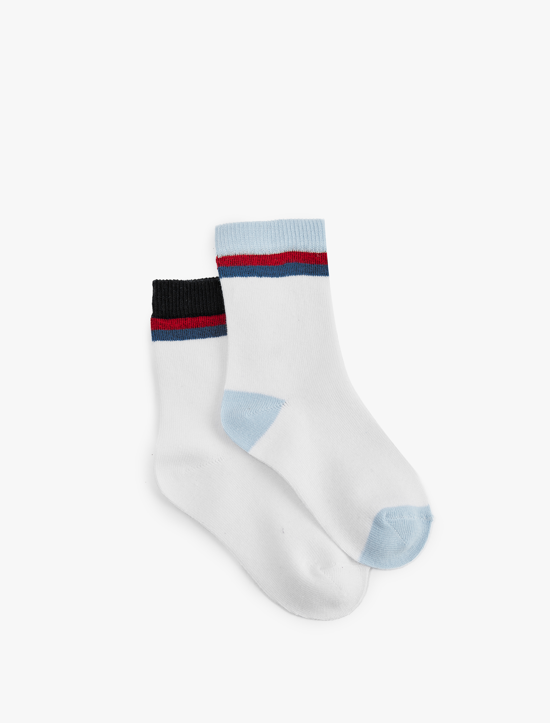  Erkek Çocuk Pamuklu Çizgili 2'li Çorap Seti