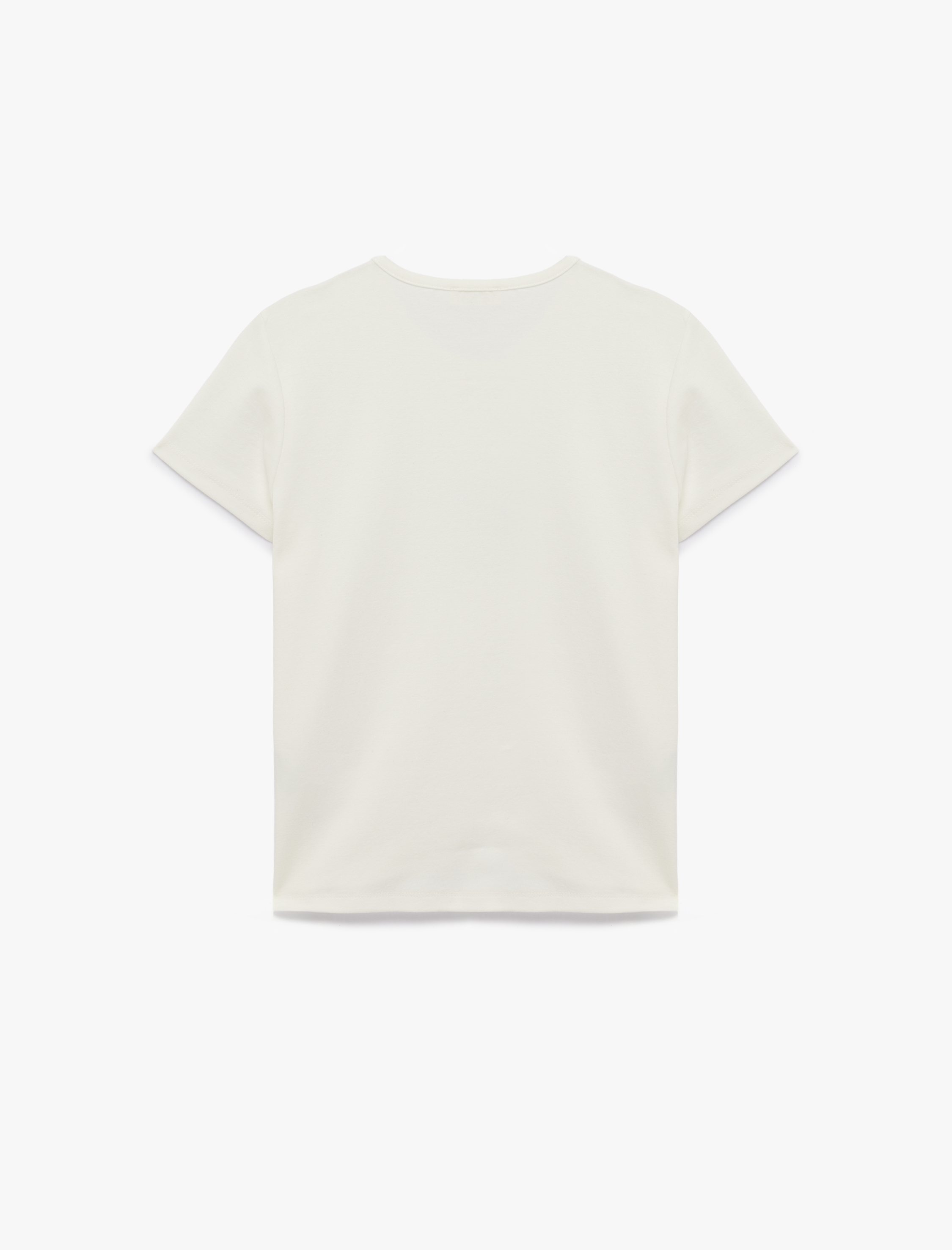   Slim Fit Kısa Kollu Bisiklet Yaka Pamuklu Payetli Tişört